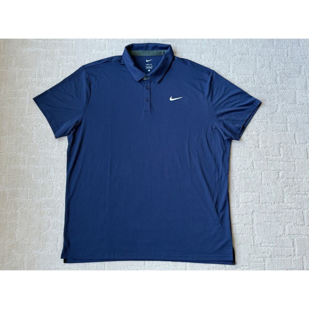 Nike Dri Fit Polo Shirt Mens Swoosh AOP Pattern Performance Golf